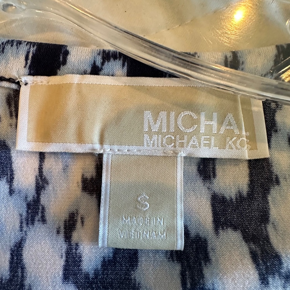 MICHAEL Michael Kors Blue Ikat Sleeveless Flounce Dress, Size Small - Picture 6 of 6